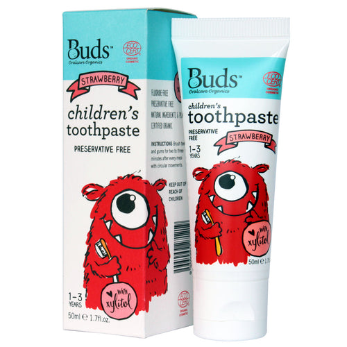 Buds Oralcare Organics - Strawberry Toothpaste with Xylitol 50ml