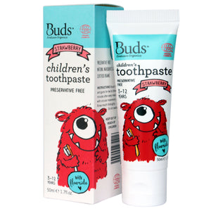 Buds Oralcare Organics - Strawberry Toothpaste with Fluoride 50ml