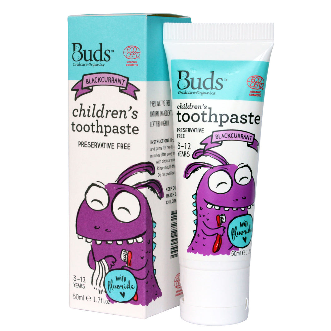 Buds Oralcare Organics - Blackcurrant Toothpaste with Fluoride 50ml